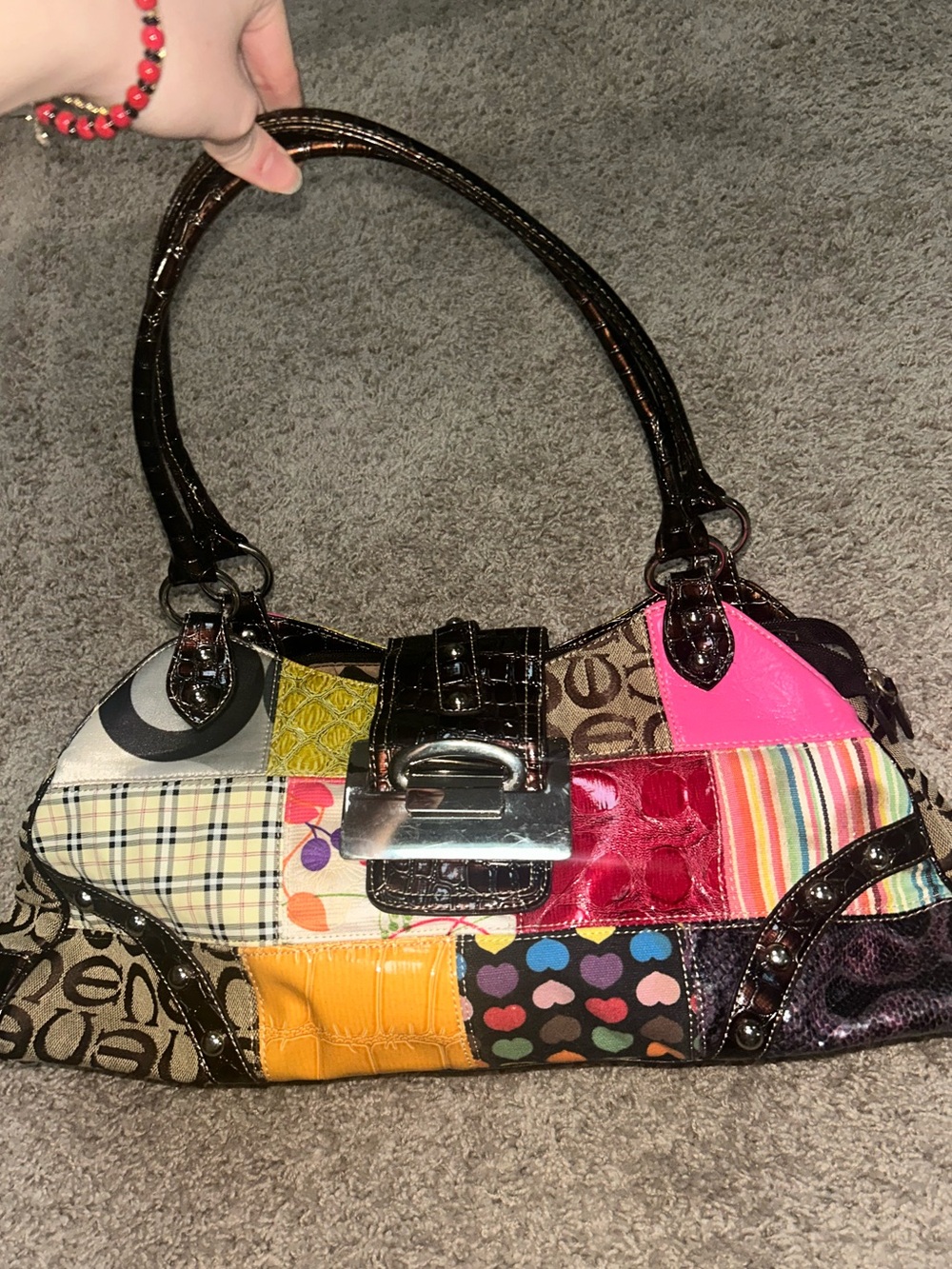 Patchwork Y2K Multicolor Womens Shoulder Bag